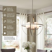 Sea Gull Lighting 7724602-962 Alturas Two-Light Semi-Flush Convertible Pendant With Etched White Inside Glass Shade, Brushed Nickel Finish