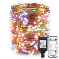 Erchen Copper Wire Led String Lights, Plug In 165Ft 50M 500 Led Fairy Lights With Rf Remote 8 Modes Timer Dimmable For Indoor Outdoor Christmas Bedroom Wedding (Multicolor)