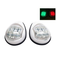 Marine Boat White Cover Green Starboard Red Port Led Navigation Light Side Mount