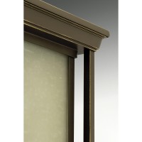 Progress Lighting Endicott Collection 1-Light Etched Umber Linen Glass Craftsman Outdoor Post Lantern Light Antique Bronze