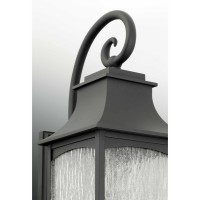 Progress Lighting Maison Collection 2-Light Water Seeded Glass Farmhouse Outdoor Medium Wall Lantern Light Textured Black