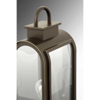 Progress Lighting Refuge Collection 1-Light Clear/Etched Umber Glass Farmhouse Outdoor Large Wall Lantern Light Oil Rubbed Bronze