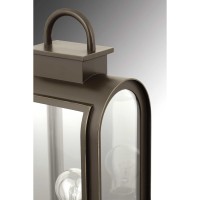 Progress Lighting Refuge Collection 1-Light Clear/Etched Umber Glass Farmhouse Outdoor Large Wall Lantern Light Oil Rubbed Bronze