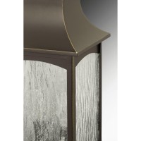 Progress Lighting Maison Collection 1-Light Water Seeded Glass Farmhouse Outdoor Small Wall Lantern Light Oil Rubbed Bronze