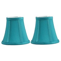 Urbanest Set Of 2 Teal Silk Bell Chandelier Lamp Shade 3Inch By 5Inch By 45Inch Clipon