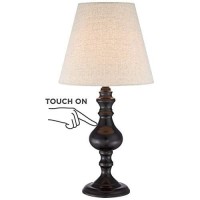 Regency Hill Ted Traditional Rustic Accent Table Lamp 18 12 High Dark Bronze Metal Touch On Off Beige Empire Shade For Bedroom Living Room House Home Bedside Nightstand Office Family