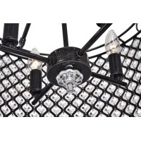 Edvivi Marya 4-Light Chrome Round Drum Semi Flush Mount Crystal Chandelier, Beaded Drum Shade | Glam Lighting