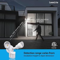 Leonlite Led Security Light, Motion Sensor Flood Lights Outdoor, Dusk To Dawn & Motion Detector 3 Modes, Adjustable 2-Head, Ip65 Waterproof, 20W(150W Equiv.), 5000K Daylight, Etl Listed, White