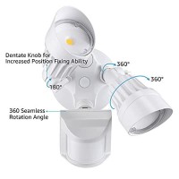 Leonlite Led Security Light, Motion Sensor Flood Lights Outdoor, Dusk To Dawn & Motion Detector 3 Modes, Adjustable 2-Head, Ip65 Waterproof, 20W(150W Equiv.), 5000K Daylight, Etl Listed, White