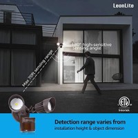 Leonlite Led Security Light, Motion Sensor Flood Lights Outdoor, Dusk To Dawn & Motion Detector 3 Modes, Adjustable 2-Head, Ip65 Waterproof, 20W(150W Equiv.), 5000K Daylight, Etl Listed, Bronze