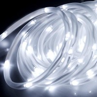 Lychee Solar Rope Lights Outdoor 16.5Ft 50Led Waterproof Solar Power String W/Light Outdoor Rope Lights Ideal For Home Garden Party Wedding Decoration (White)