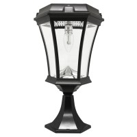 Gama Sonic Victorian Solar Outdoor Led Light Fixture, Bright-White Leds Gs-94Fpw - Pole/Post/Wall Mount Kit - Black Finish