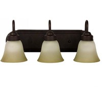 Bennington Three Globe Bathroom Vanity Light Bar Bath Fixture, Oil Rubbed Bronze With Frosted Glass And Tinted Highlights