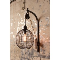 Wire Sphere Wall Sconce With Pulley