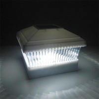 Iglow 8 Pack White Outdoor Garden 5 X 5 Solar Led Post Deck Cap Square Fence Light Landscape Lamp Lawn Pvc Vinyl Wood