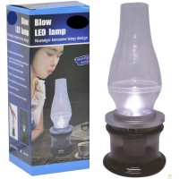 Great for camping and indoor or outdoor lighting this Blow LED Lamp features a nostalgic kerosene lamp design made of durable plastic with a super bright LED light and unique blow control Simply blow the lamp chimney to turn it on or off Light can be adju