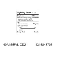 Ge Lighting 48706 40Watt Reveal A15 Appliance Bulb 4 Pack