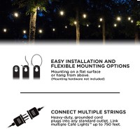 Enbrighten Classic Warm White String Lights 24Ft Black Cord 12 Shatterproof Acrylic Bulbs Weatherproof Outdoor String Lights