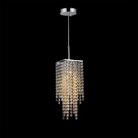 Whse Of Tiffany Rl8032 Sheea 1-Light Crystal Falls Chrome Chandelier