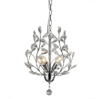 WAREHOUSE OF TIFFANYS RL8026 Marie 14 in 4Light Indoor Chrome Finish Chandelier with Light Kit Style Modern Contemporary Color Grey Metal Finish Chrome Material 1 Crystal Material 2 Metal Shade Material Metal Dimensionin 14W x 14L x 7H Color Temperature W