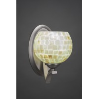 Zilo Wall Sconce Shown In Graphite Finish With 6 Mystic Seashell Glass