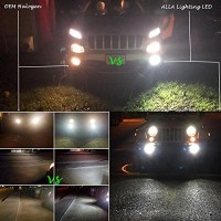 Alla Lighting Premium H10 9145 Led Fog Lights Bulbs 9140 9155 Upgrade, 6000K Xenon White Py20D Base Extremely Super Bright 12V Led Lamps Replacement