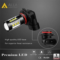 Alla Lighting Premium H10 9145 Led Fog Lights Bulbs 9140 9155 Upgrade, 6000K Xenon White Py20D Base Extremely Super Bright 12V Led Lamps Replacement