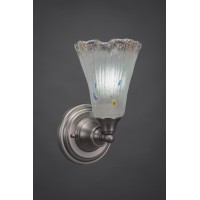 Wall Sconce Shown In Brushed Nickel Finish With 5.5 Frosted Crystal Glass