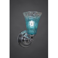 Wall Sconce Shown In Chrome Finish With 5.5 Teal Crystal Glass