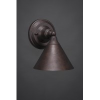 Wall Sconce Shown In Bronze Finish With 7 Bronze Cone Metal Shade