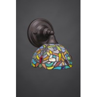 Wall Sconce Shown In Bronze Finish With 7 Kaleidoscope Art Glass