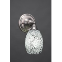 Wall Sconce Shown In Brushed Nickel Finish With 5 Black Fusion Glass