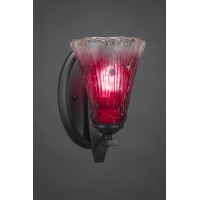 Zilo Wall Sconce Shown In Matte Black Finish With 5.5 Raspberry Crystal Glass