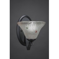 Zilo Wall Sconce Shown In Matte Black Finish With 7 Frosted Crystal Glass