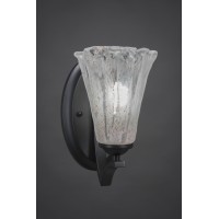 Zilo Wall Sconce Shown In Matte Black Finish With 5.5 Italian Ice Glass