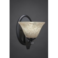 Zilo Wall Sconce Shown In Matte Black Finish With 7 Italian Marble Glass