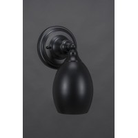 Wall Sconce Shown In Matte Black Finish With 5 Bronze Oval Metal Shade