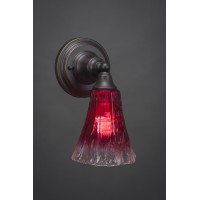 Wall Sconce Shown In Dark Granite Finish With 5.5 Raspberry Crystal Glass