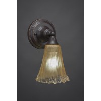 Wall Sconce Shown In Dark Granite Finish With 5.5 Amber Crystal Glass