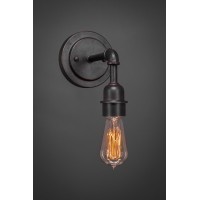 Vintage Wall Sconce Shown In Dark Granite Finish With 60 Watt Amber Antique Bulb