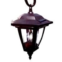 Black Vintage Shepard Hook Solar Lantern Outdoor Light