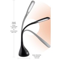 Ottlite Creative Curves Led Desk Lamp With Adjustable Neck 4 Dimmable Brightness Settings With Energy Efficient Natural Daylig