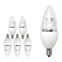 Tcp Ldct25W50K6 Led Decorative B11 Chandelier Light Bulbs, Candelabra Based (E12), 25 Watt Equivalent, Torpedo, Daylight, Dimmable, 6 Count