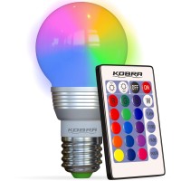 Kobra Led Color Changing Light Bulb With Remote Control - 16 Different Color Choices Smooth, Fade, Flash Or Strobe Mode - Smart Remote Lightbulb -Rgb & Multi Colored