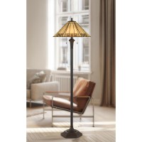 Cal Lighting BO2676FL TiffanyMica Two Light Floor Lamp from Tiffany collection in Bronze Dark finish 1800 inches Two Light Floor Lamp from the Tiffany collection TiffanyMica Two Light Floor Lamp from Tiffany collection in Matt Black finish 1800 inches