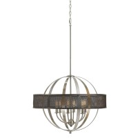 Restoration Six Light Chandelier from Willow collection in Brushed Steel finish 26 00 inches