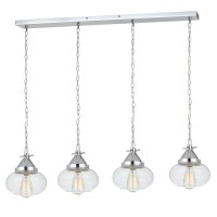 60W X 4 Maywood Glass Pendant Edison Bulbs Not Included