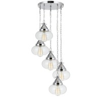 Cal Lighting FX36245P Transitional Five Light Pendant from Maywood collection in Chrome finish 2000 inches Five Light Pendant from the Maywood collection Transitional Five Light Pendant from Maywood collection in Chrome finish 2000 inches