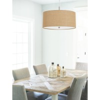 60W X 3 Addison Burlap Drum Pendant