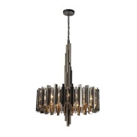 Industrialist 8 Light Chandelier In Polished Nickel